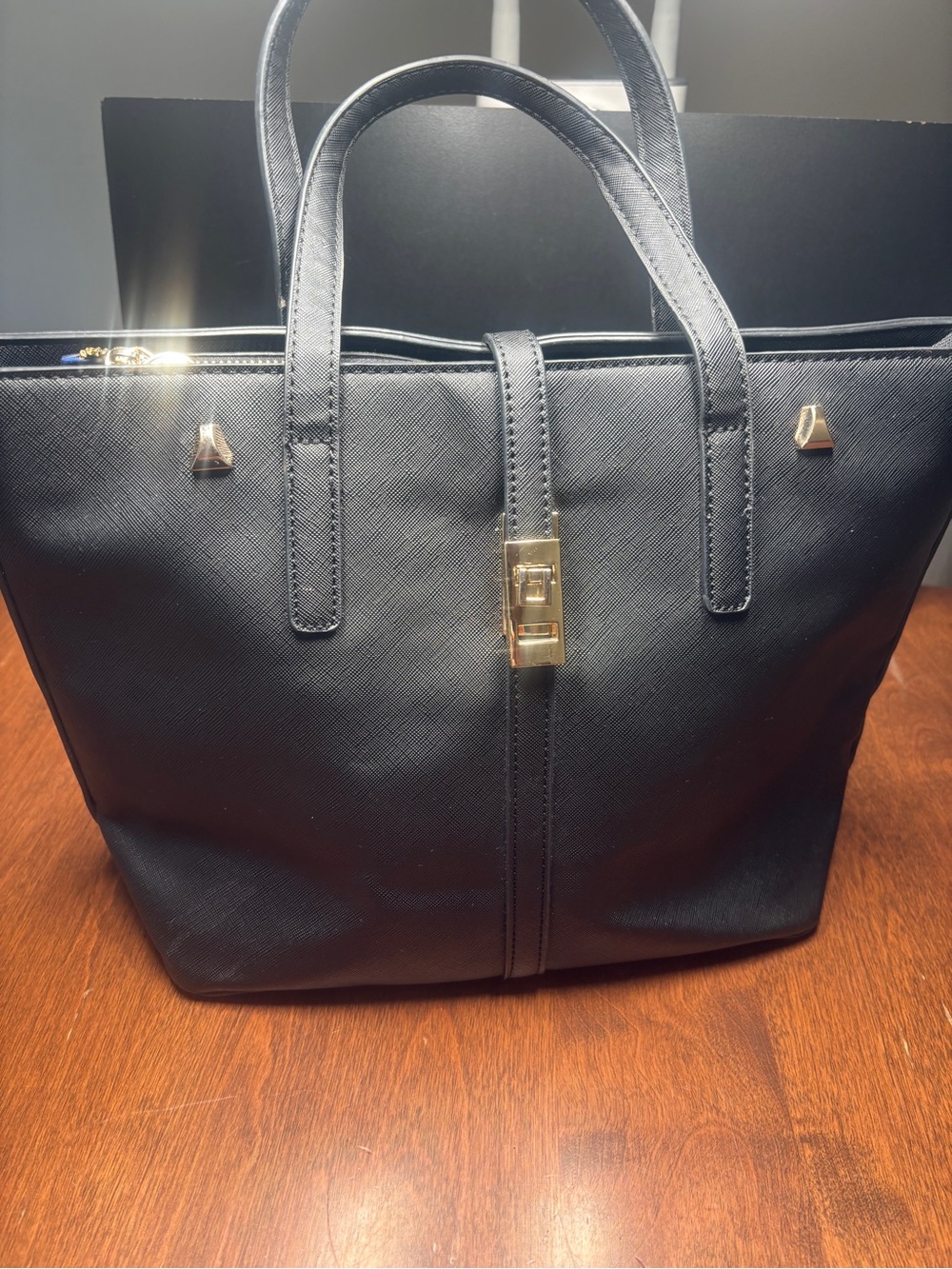 Christian Lacroix Black Tote with Gold Accents